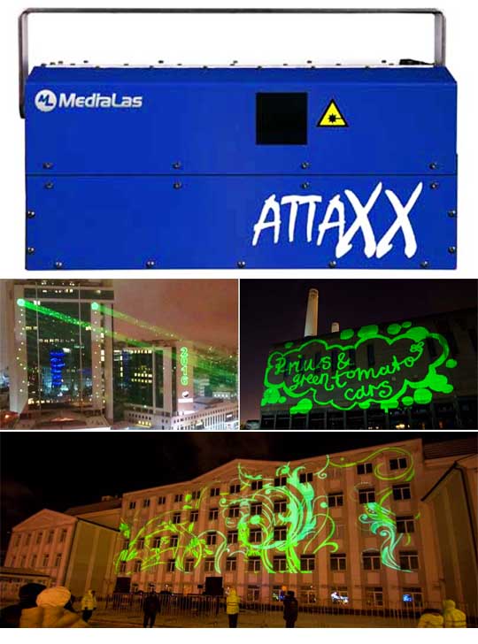 Лазерный проектор для рекламы на небе MEDIALAS AttaXX Pro 10 G